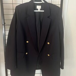 H&M Black Blazer with Gold Buttons new sz med